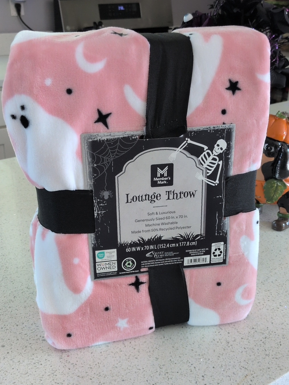 Pink Ghost Lounge Throw 60x70 Soft And Luxurious